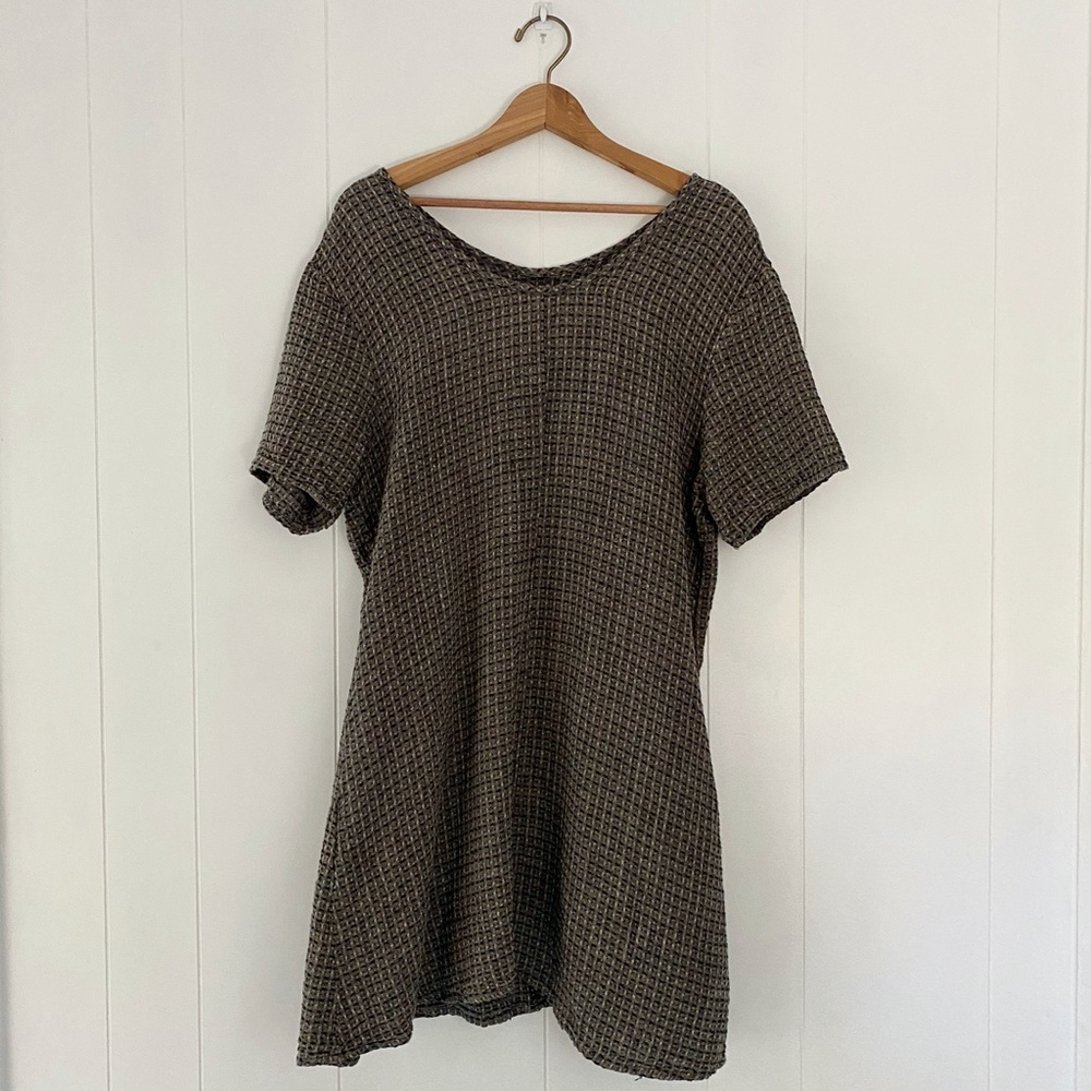 Flax Short Sleeve Shirt Dress